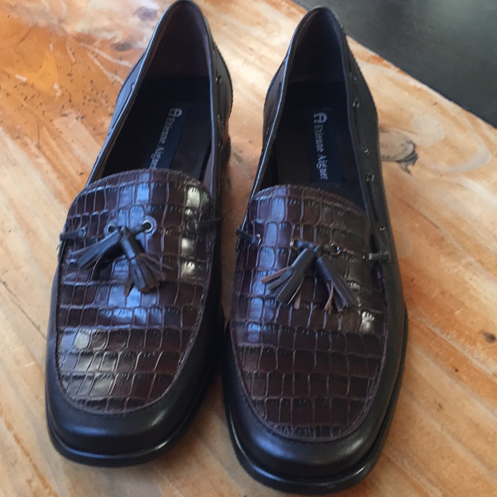 Etienne Aigner slip on loafer tassle Glance Croc